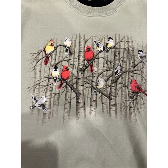 Vintage‎ National Wildlife Federation XL sweatshirt Birds In Trees - Picture 2 of 6